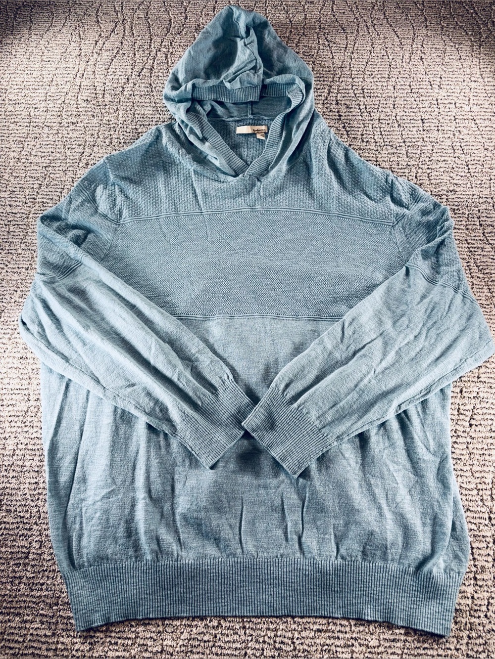NEW Hawker Rye Men’s XXL Light Blue Lightweight Knit Pullover Hoodie